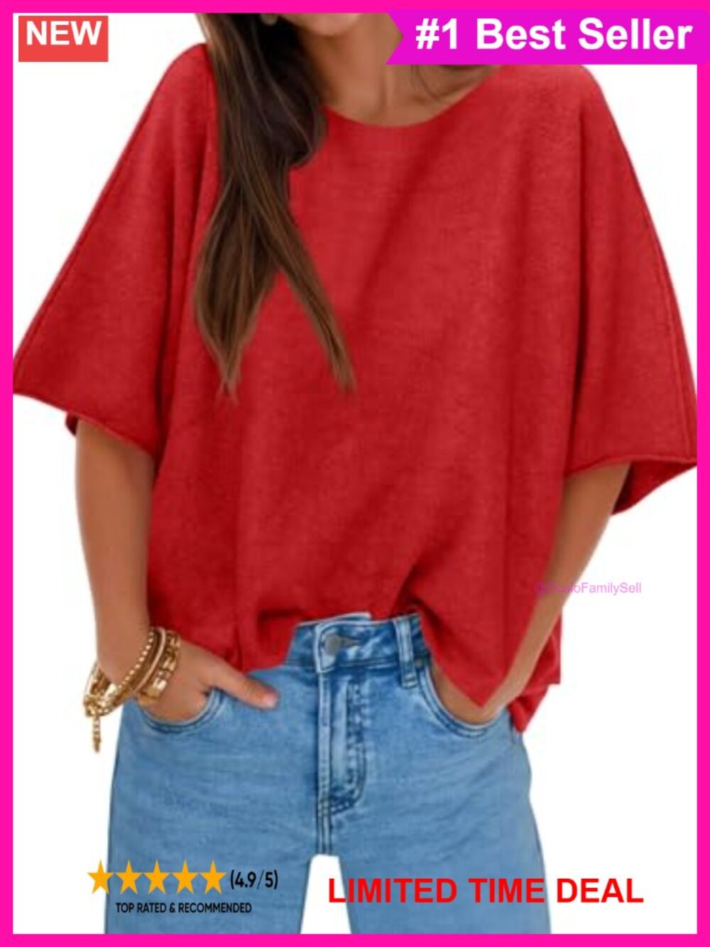Oversized Short Sleeve Knit Pullover Sweater Boat Neck Casual Fall Top